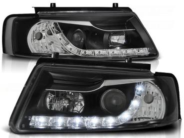 LED Tagfahrlicht Design Scheinwerfer für VW Passat 3B (B5) 96-00 schwarz